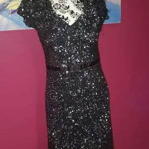 Adrianna Papell cap sleeve gown